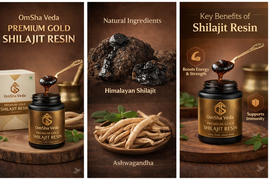 OmSha Veda Himalayan Premium Gold Shilajit Resin - 100% Pure & Lab Tested (20g)