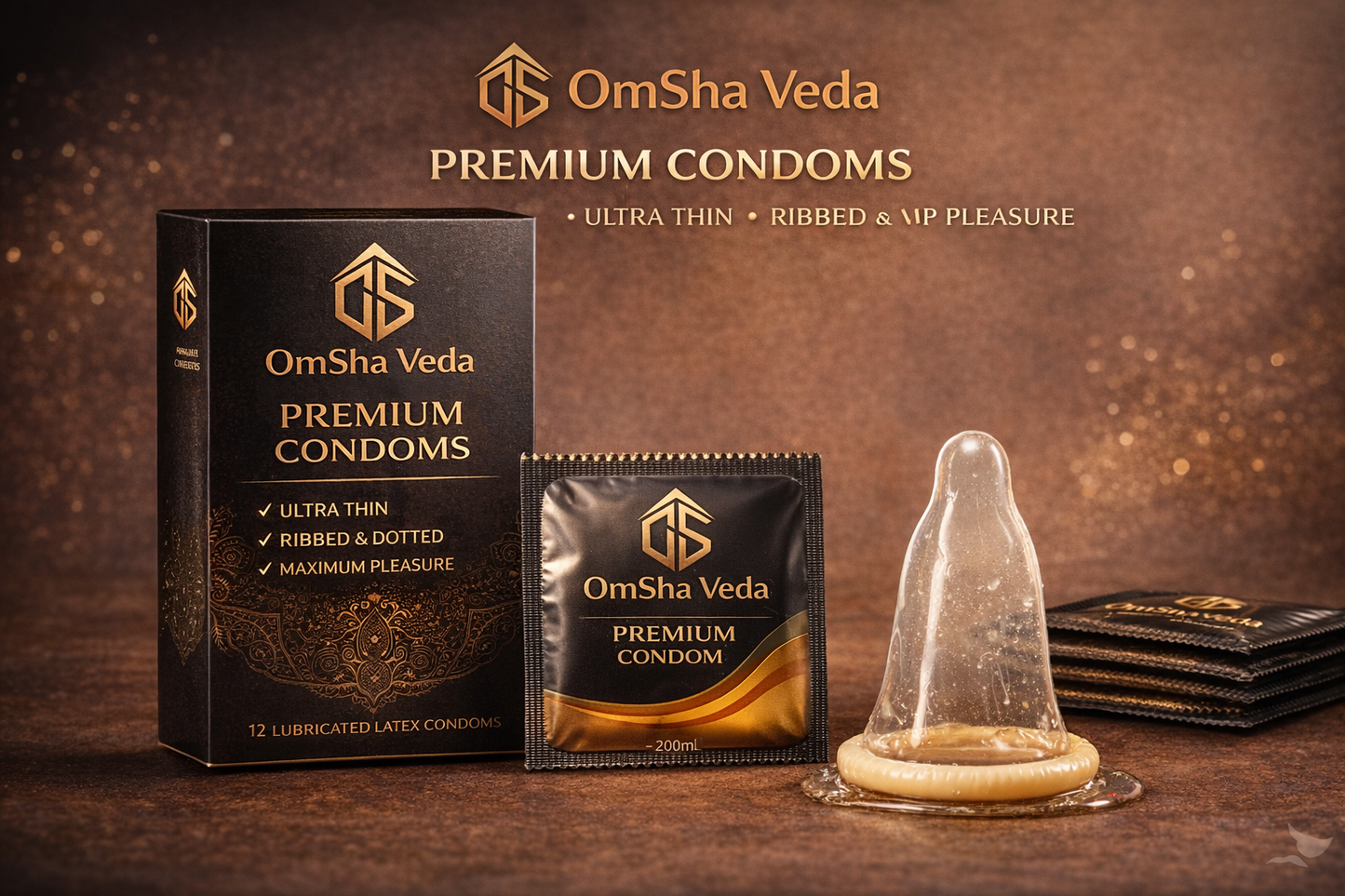 OmSha Veda Premium Condoms - Maximum Stimulation (Pack of 12)