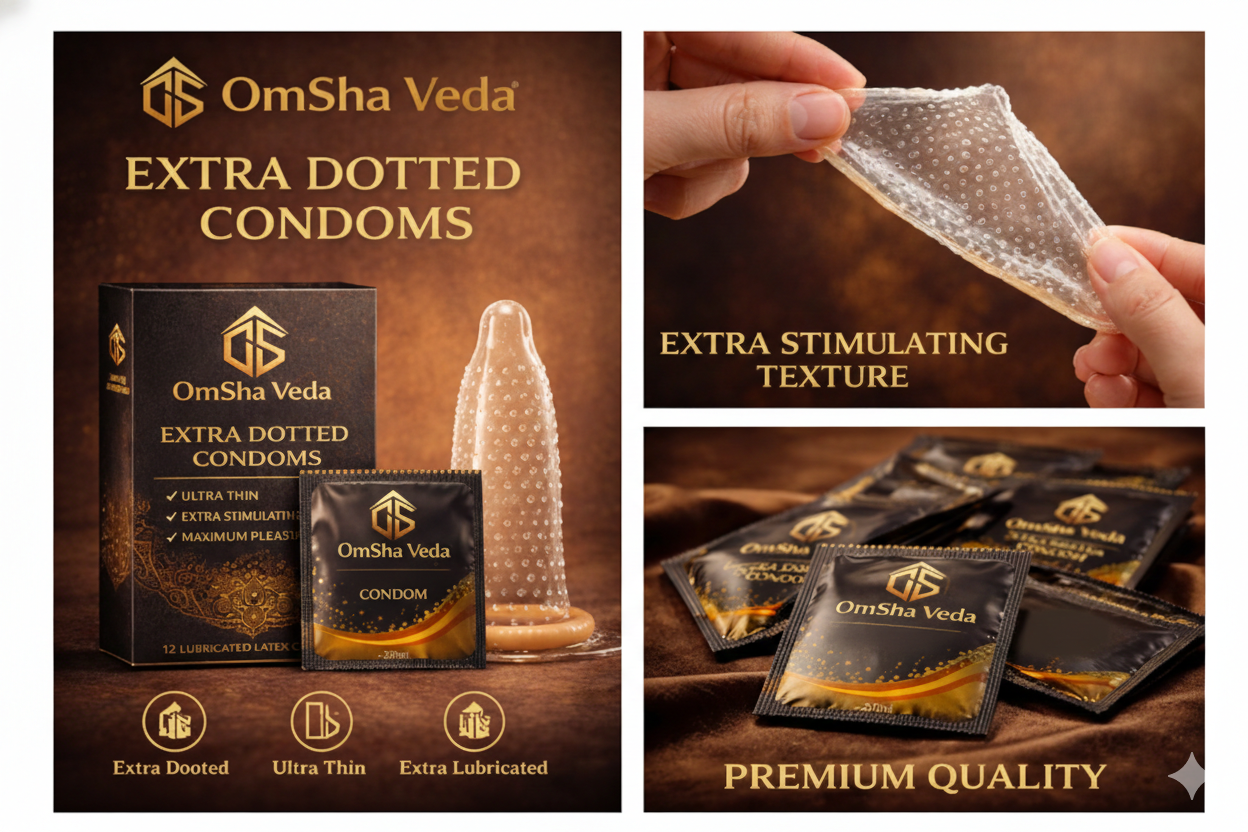 OmSha Veda Premium Condoms - Maximum Stimulation (Pack of 12)